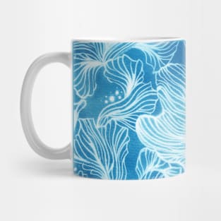 Blue Shibori Corals Mug